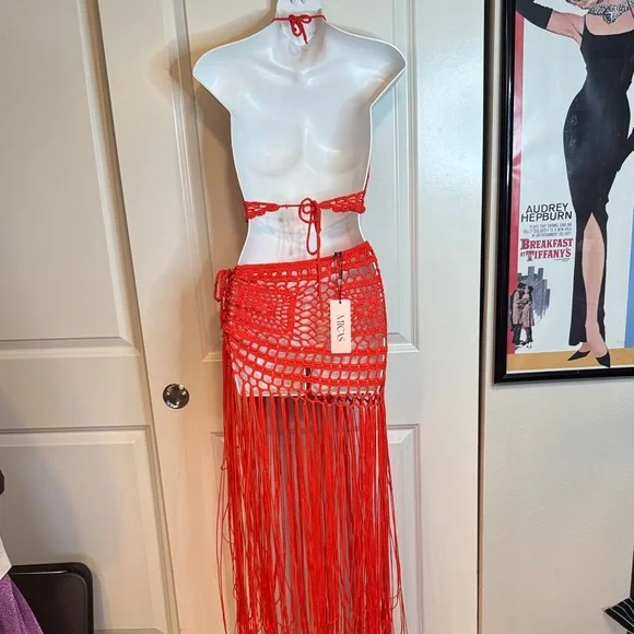 Red Crochet Bikini Set - Picture 6 of 9